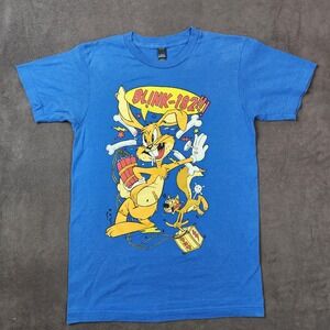 Blink-182‎ T Shirt Adult Small Blue Bunny TNT Squirrel Pop Punk Band Rabbit Tee